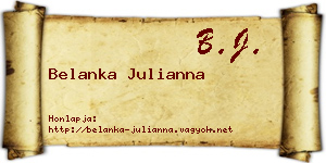 Belanka Julianna névjegykártya